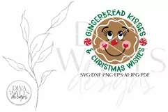 Gingerbread Kisses & Christmas Wishes SVG | Round Design Product Image 9