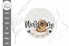 Welcome Hope You Like Dogs SVG | Cute Dog Pet Door Hanger Product Image 2