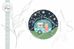 Welcome To Our Camper SVG Camping Door Hanger Design Vintage Product Image 2