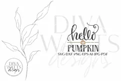 Hello Pumpkin SVG | Autumn Farmhouse Round Sign SVG Product Image 3