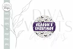 Season's Creepings SVG Halloween Door Hanger SVG Skull svg Product Image 2