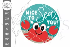 Nice To Sea You SVG | Summer Beach Crab Door Hanger Design Product Image 3