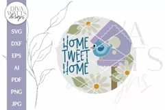 Home Tweet Home SVG | Bird and Birdhouse Door Hanger Design Product Image 2