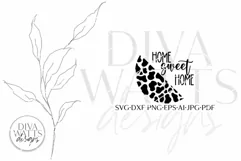 Home Sweet Home Cow Print SVG | Farmhouse Style Round Design Product Image 2