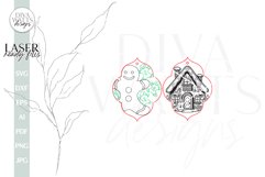 Gingerbread SVG For Laser Earrings With Gingerbread House Product Image 3