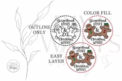 Gingerbread Kisses & Christmas Wishes SVG | Winter Design Product Image 5