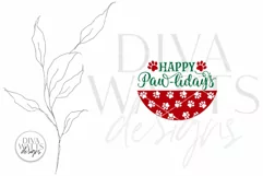 Happy Paw-liday's SVG | Christmas / Winter Round Design Product Image 4