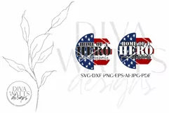 Home Of A Hero SVG | Patriotic Welcome Design | Military Product Image 2
