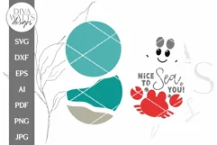 Nice To Sea You SVG | Summer Beach Crab Door Hanger Design Product Image 2