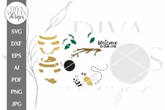 Welcome To Our Hive SVG | Honey Bee Door Hanger Design Product Image 3