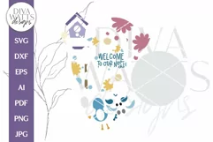 Welcome To Our Nest SVG | Bird and Birdhouse Door Hanger Product Image 3