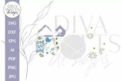 Home Tweet Home SVG | Bird and Birdhouse Door Hanger Design Product Image 3