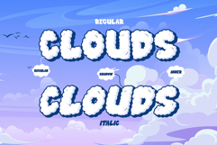 Clouds Well - 3d Decorative layered display font Product Image 3