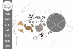 Welcome Friends SVG | Cat and Dog Door Hanger Design Product Image 3