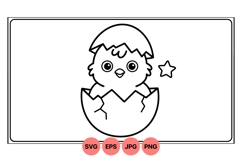 Hand Drawn Cute Chick Hatchling Clipart Illustration Product Image 1