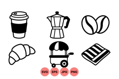Minimalist Coffee And Bakery Icon Clipart Design Product Image 1