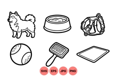Line Art Dog Care Svg Clipart For Crafts Product Image 1