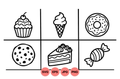 Hand Drawn Sweet Dessert Clipart Illustrations Product Image 1