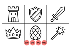 Hand Drawn Medieval Fantasy Icon for Crafts Product Image 1