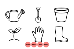 Minimalist Vector Garden Tools Icons Product Image 1