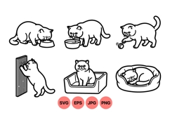 Playful Cat Lineart Clipart For Pet Projects Product Image 1