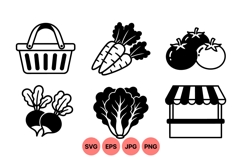 Minimalist Vegetable Icons for Food Market Designs Product Image 1
