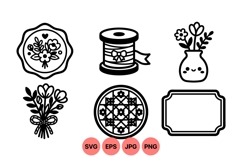Hand Drawn Floral Line Art Icon Product Image 1