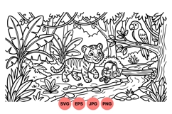 Cute Jungle Animal Vector Clipart For Kids Product Image 1