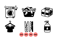 Hand Drawn Laundry Day Icon Clipart Product Image 1
