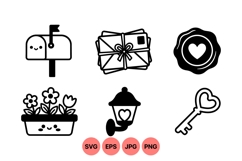 Cute Love Mail Vector Icon For Crafts Product Image 1