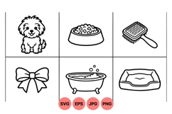 Hand Drawn Puppy Dog Pet Care Icons Product Image 1