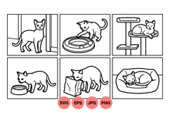 Black And White Cat Clipart Illustrations For Crafts Product Image 1