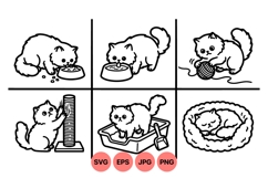 Hand Drawn Cat Clipart Illustrations For Crafts Product Image 1