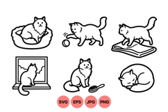 Minimalist Cat Line Art Illustration Product Image 1