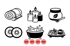 Hand Drawn Spa Elements Clipart For Wellness Art Product Image 1