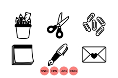 Minimalist Office Stationery Icon Vector Product Image 1