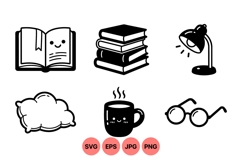 Cute Study Time Icon SVG For Craft Product Image 1