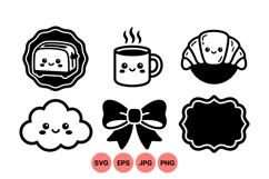 Cute Kawaii Breakfast Food Icon Graphics Product Image 1