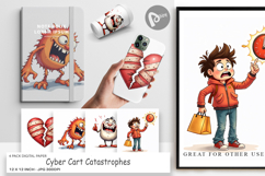 Cyber Cart Catastrophes Digital Paper Product Image 1