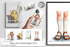 Cyber Cart Catastrophes Digital Paper Product Image 1