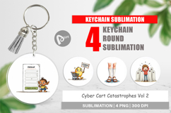 Cyber Cart Catastrophes Keychain Product Image 1