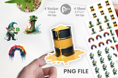 Cyber-Shamrock Neon Punk Sticker Product Image 1