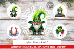 Cyber-Shamrock Neon Punk Wind Spinner Product Image 1
