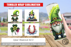 Cyber-Shamrock Neon Punk Tumbler Product Image 1