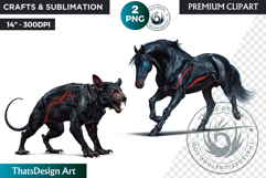 Cybernetic stallion horse,Animal Clipart, Fantasy PNG Product Image 1