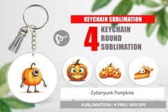 Cyberpunk Pumpkins Keychain Product Image 1