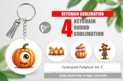 Cyberpunk Pumpkins Keychain Product Image 1