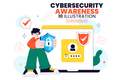 10 Cybersecurity Awareness Campaign Illustration Product Image 1