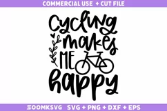 Cycling makes me happy SVG | Bicycle SVG | Cycling SVG Product Image 2