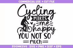 Cycling makes me happy SVG | Bicycle SVG | Cycling SVG Product Image 1